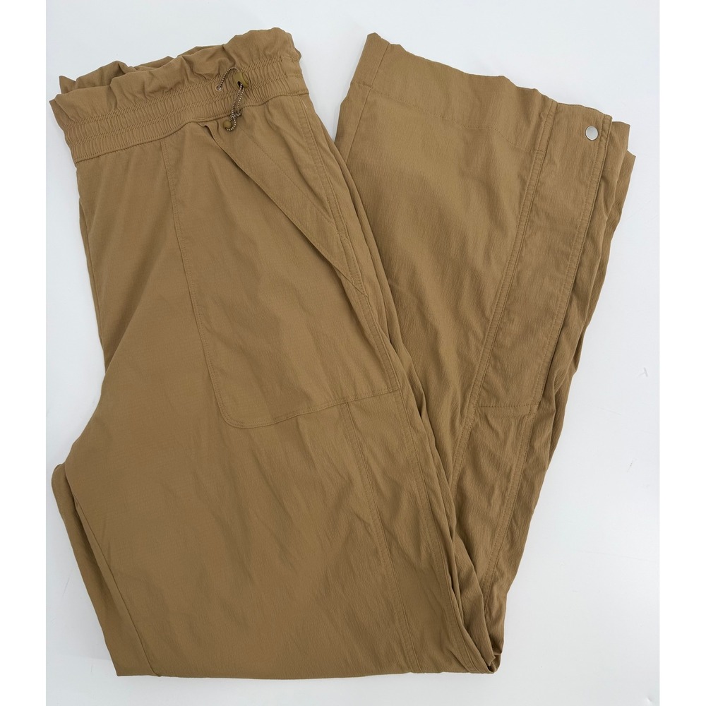 Athleta Headlands Hybrid Cargo II Pants Brown Paperbag Waist Ankle Zip Tall 14T